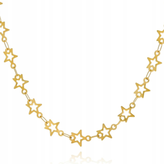 Náhrdelník Star choker vyrobený z 316l pozlátenej chirurgickej ocele